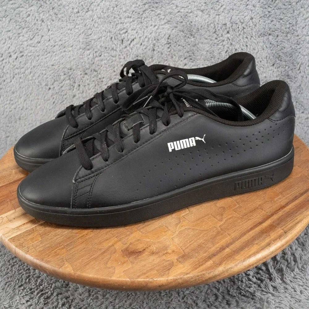 Puma Smash V2 L Perf 36521301 Mens 13 Black Lifestyle Sneakers Shoes *READ*